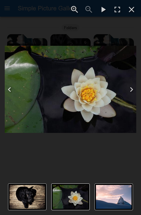 Simple Picture Gallery mobile lightbox